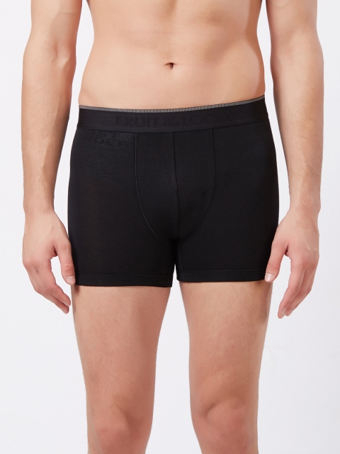 

Fruit of the loom Men Black Solid Mid-Rise Trunks MTR09-A1S5