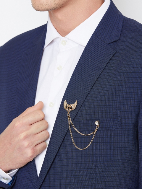 

Alvaro Castagnino Men Gold-Toned & Black Metal Lapel Pin