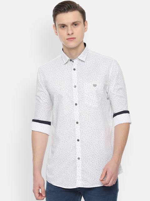 

Van Heusen Sport Men White Slim Fit Printed Casual Shirt