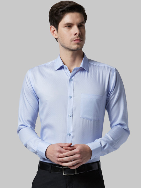 

Park Avenue Men Blue Slim Fit Self Design Formal Shirt