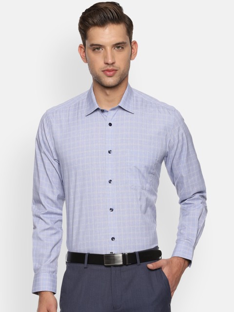 

Louis Philippe Men Blue New Slim Fit Checked Formal Shirt