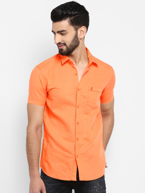 

Mufti Men Orange Slim Fit Solid Casual Shirt