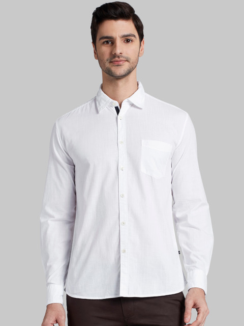 

Parx Men White Slim Fit Solid Casual Shirt
