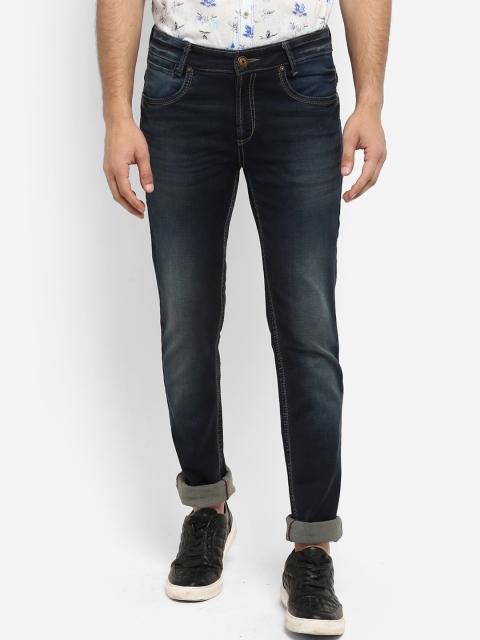 

Mufti Men Navy Blue Regular Fit Mid-Rise Clean Look Stretchable Jeans