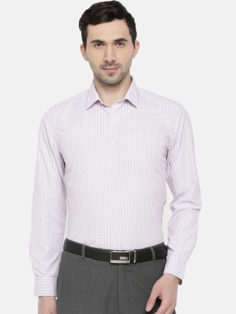 

Chennis Men White Slim Fit Checked Formal Shirt