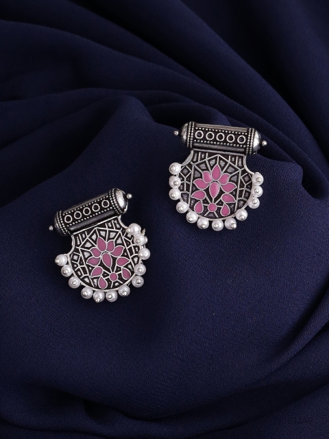 

Voylla Silver-Plated & Oxidised Classic Studs
