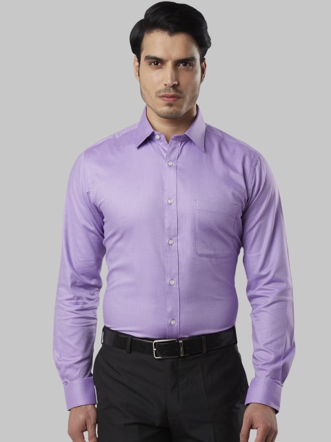 

Raymond Men Purple Slim Fit Self Design Formal Shirt