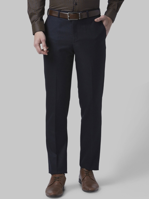 

Park Avenue Men Navy Blue Regular Fit Solid Formal Trousers