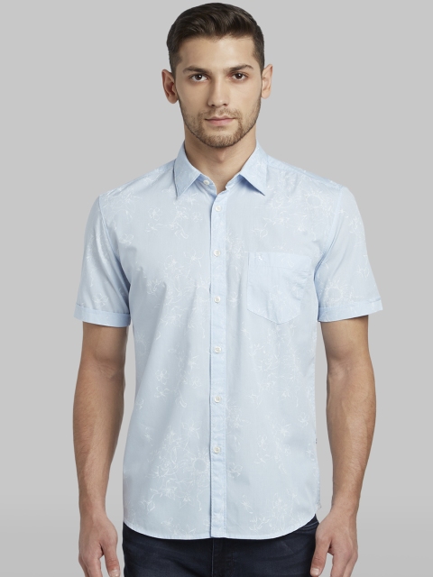 

Parx Men Blue Slim Fit Floral Printed Casual Shirt