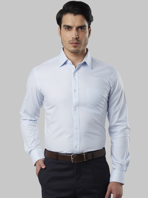 

Raymond Men Blue Regular Fit Self Design Formal Shirt