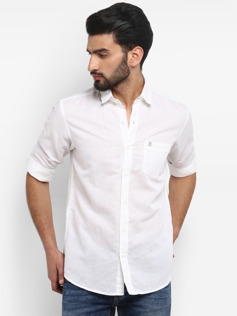 

Mufti Men White Slim Fit Solid Casual Shirt