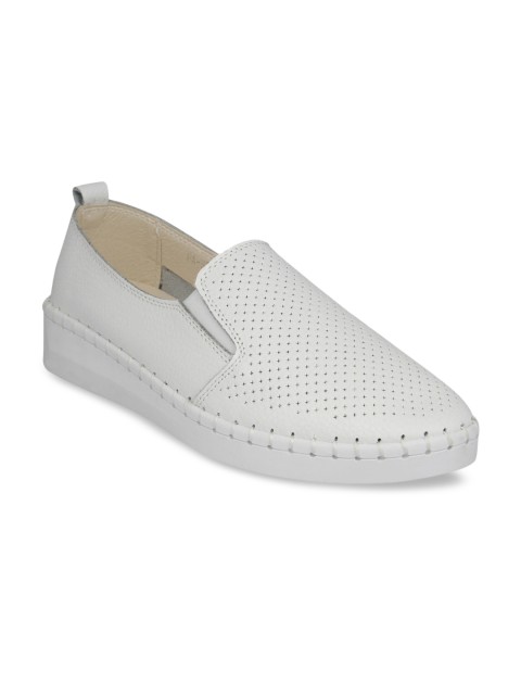 

pelle albero Women White Slip-On Perforated Sneakers