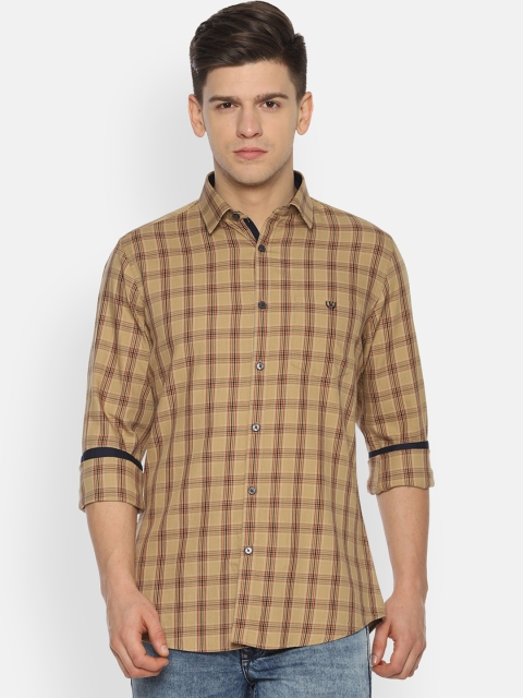 

Van Heusen Sport Men Beige Slim Fit Checked Casual Shirt