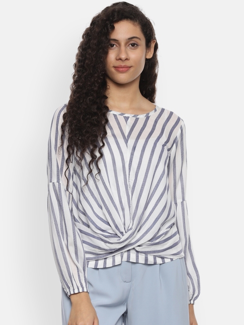 

Van Heusen Women White Striped Top