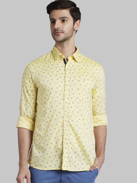 

Parx Men Yellow Slim Fit Printed Casual Shirt