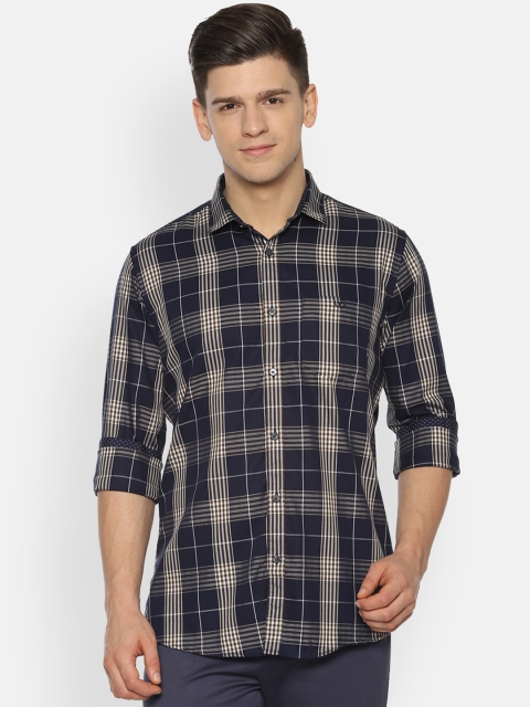 

Van Heusen Sport Men Navy Blue & White Slim Fit Checked Casual Shirt