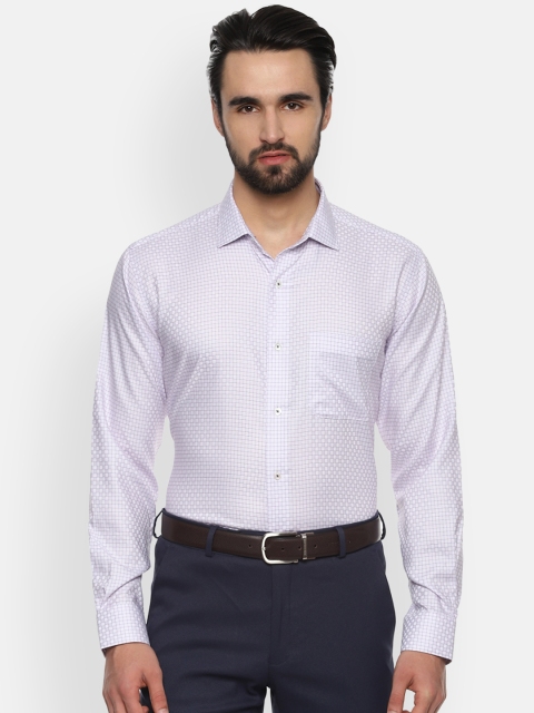 

Van Heusen Men Purple Boxy Checked Formal Shirt