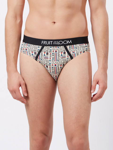 

Fruit of the loom Men Offwhite Abstract Printed Hip Briefs MHB14-A2P1, Off white