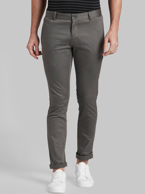 

Parx Men Grey Tapered Fit Solid Regular Trousers