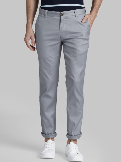 

Parx Men Grey Slim Fit Solid Regular Trousers