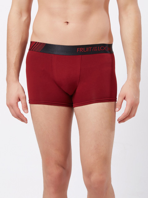 

Fruit of the loom Men Red Solid Low-Rise Trunks MTR10-A1S4