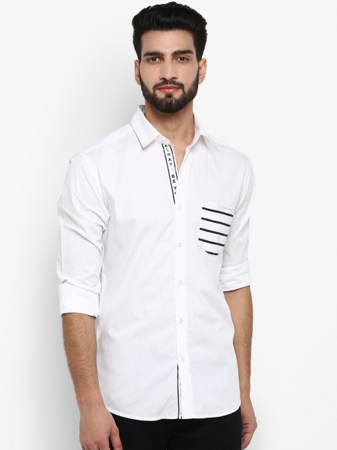 

Mufti Men White Slim Fit Solid Casual Shirt