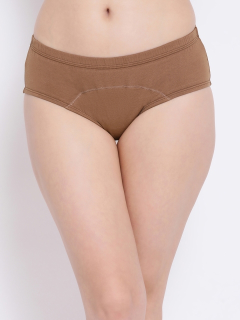 

Clovia Women Brown Solid Period Briefs PN2604A24XL
