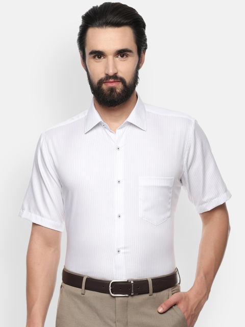 

Van Heusen Men White Boxy Striped Formal Shirt
