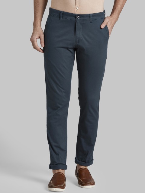 

Parx Men Blue Tapered Fit Solid Regular Trousers