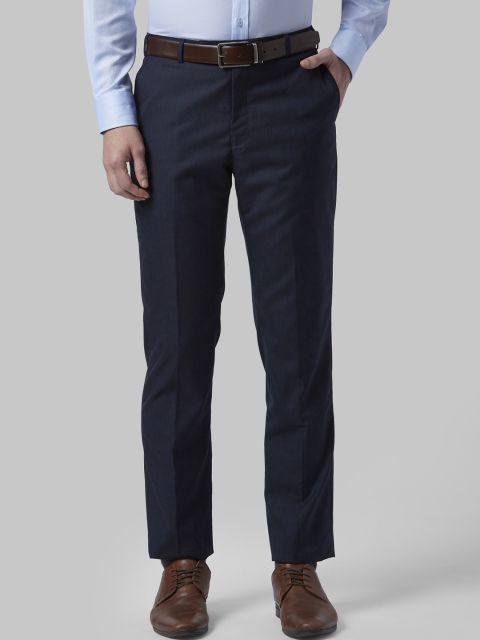 

Park Avenue Men Blue Regular Fit Solid Formal Trousers