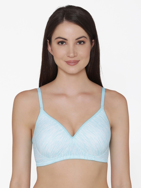 

Clovia Padded Non-Wired Self Printed T-Shirt Bra, Blue