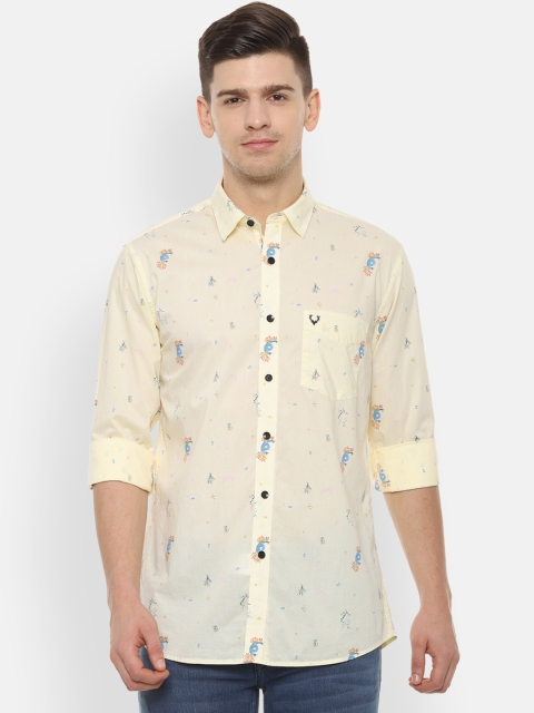 

Allen Solly Men Yellow Slim Fit Printed Casual Shirt