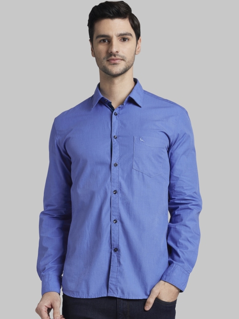 

Parx Men Blue Slim Fit Solid Casual Shirt