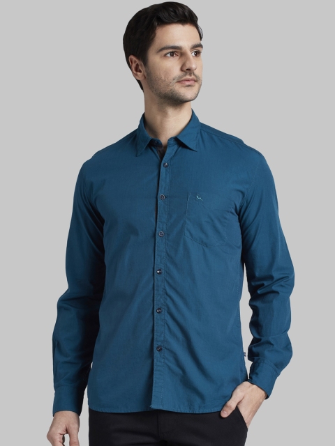

Parx Men Blue Slim Fit Solid Casual Shirt