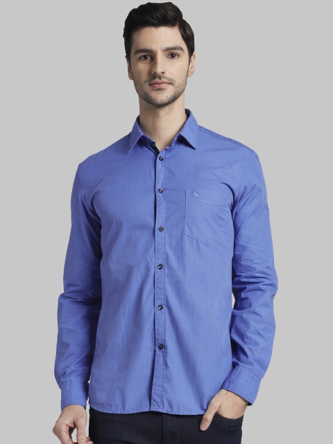 

Parx Men Blue Slim Fit Solid Casual Shirt