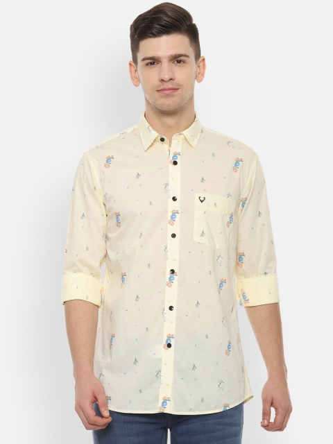 

Allen Solly Men Yellow Slim Fit Printed Casual Shirt