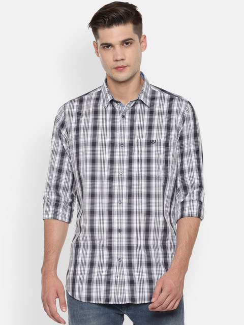 

Van Heusen Sport Men Grey & White Slim Fit Checked Casual Shirt