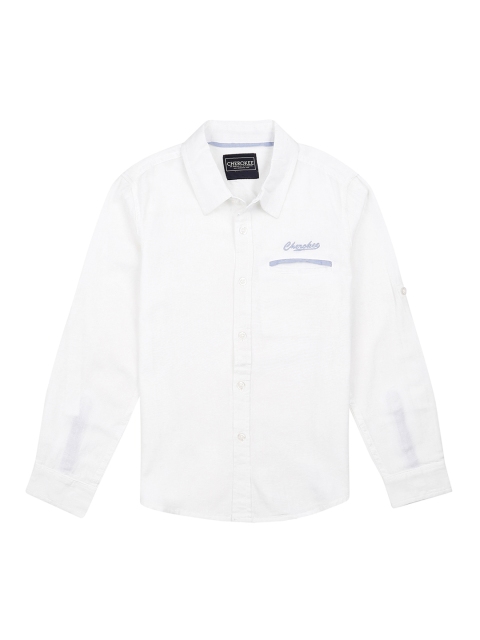 

Cherokee Boys White Regular Fit Solid Casual Shirt