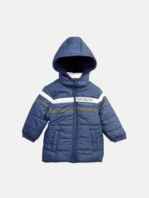 

Beebay Girls Navy Blue Striped Puffer Jacket