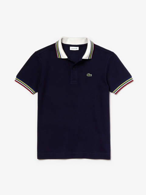 

Lacoste Boys Navy Blue Solid Polo Collar T-shirt