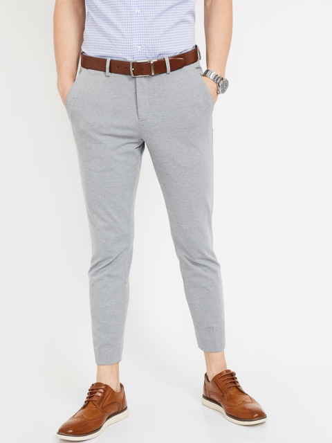 

CODE by Lifestyle Men Grey Skinny Fit Solid Formal Trousers