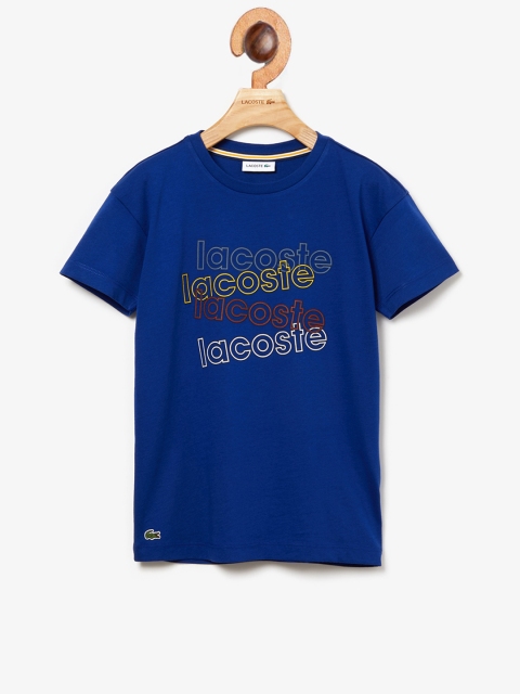 

Lacoste Boys Blue Printed Round Neck T-shirt