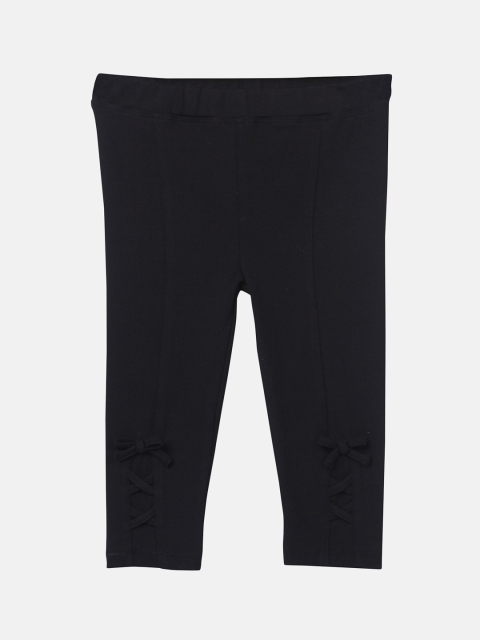 

Beebay Girls Black Solid Ankle-Length Leggings