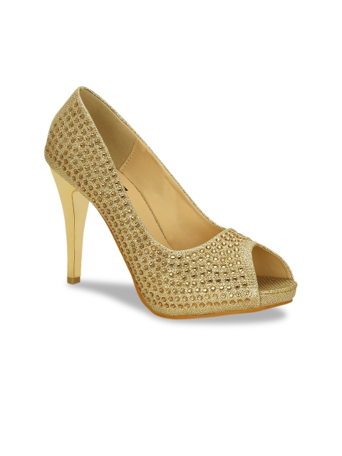 

Kielz Women Gold-Toned Solid Peep Toes