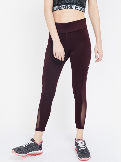

Kappa Women Burgundy Solid Sheer Panel Knitted Tights