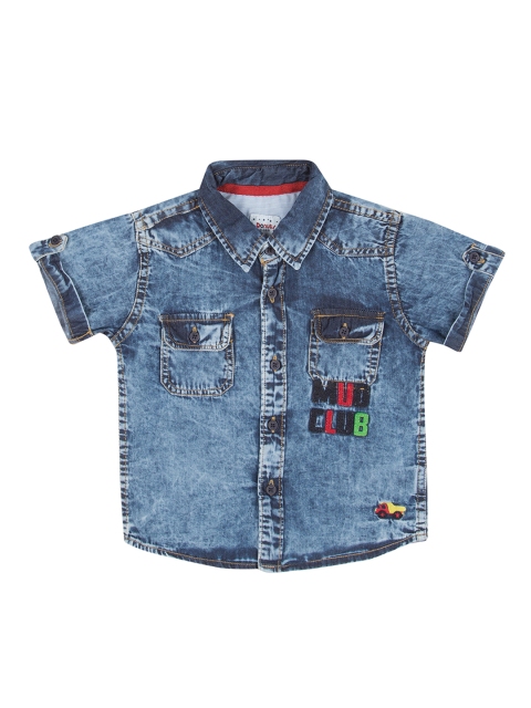 

Donuts Boys Blue Regular Fit Faded Casual Shirt