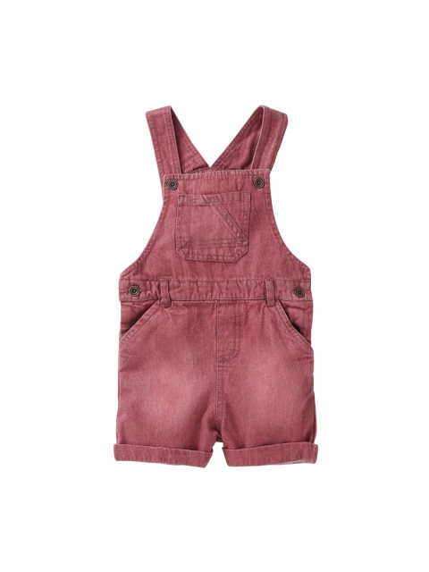 

KiddoPanti Boys Maroon Washed Regular Fit Dungarees
