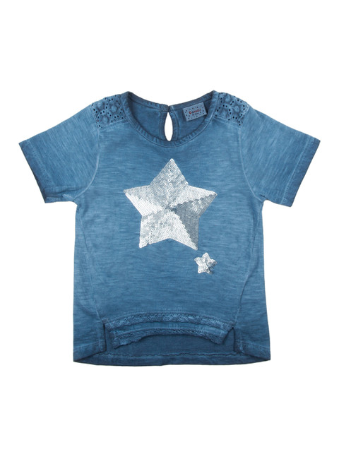 

Donuts Girls Blue Printed Pure Cotton Top