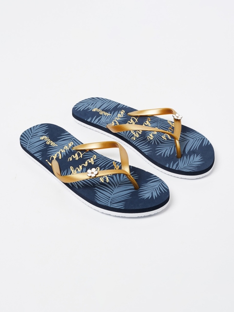 

Ginger by Lifestyle Women Navy Blue Printed Thong Flip-Flops