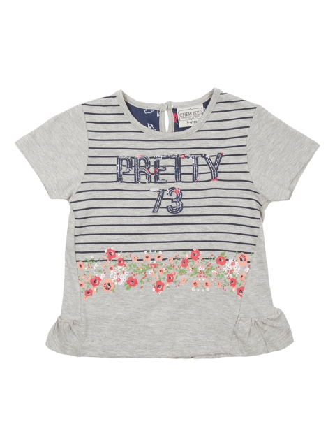 

Cherokee Girls Grey Striped Top